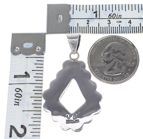 Turquoise Inlay Southwest Sterling Silver Pendant AX95492